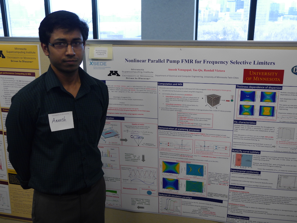 photo of Aneesh Venugopal with poster